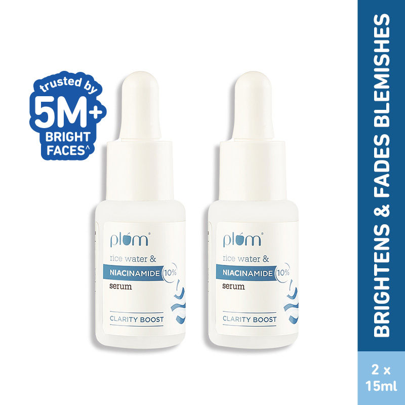 Plum 10% Niacinamide Brightening Face Serum With Rice Water - Pack Of 2