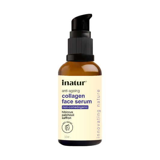 INATUR COLLAGEN FACE SERUM, ANTI-AGEING, HYDRATES & BRIGHTEN WITH SAFFRON & HIBISCUS, FOR DRY SKIN(30ML)