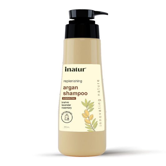 inatur Argan Oil Shampoo, Strengthen & Reduce Hair Fall With Brahmi & Rosemary For Dry & Frizzy Hair