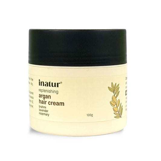 inatur Argan Hair Cream, Anti Hair Fall, Leave-In, Daily Use, With Brahmi & Rosemary, For Dry Hair