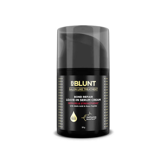 BBLUNT Bond Repair Leave-In Serum Cream - 50 gm Repairs damaged hair by 89% in just 1 use* | Strengthens hair by 94% in just 1 use* | Non-sticky, lightweight formula for soft & silky hair | For Men & Women