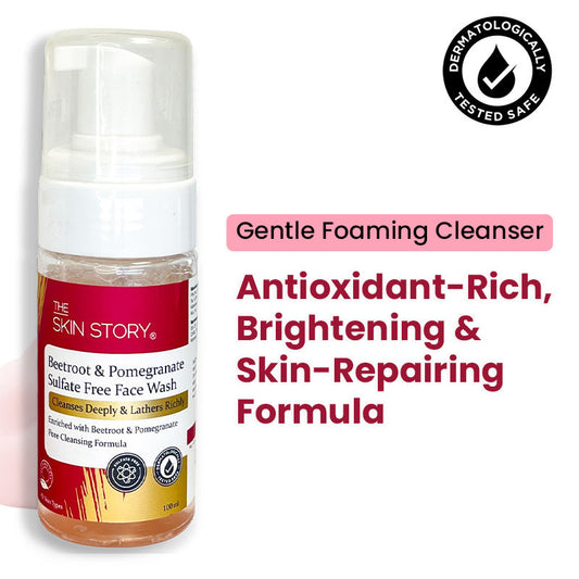 The Skin Story Beetroot Glow Foaming Face Wash For Dark Spots Anti-Aging Cleanses Pore Sulphate Free