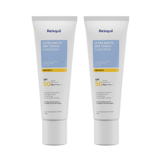 Re'equil Ultra Matte Dry Touch Sunscreen Gel SPF 50 PA ++++ UVA Super Saver Pack Of 2