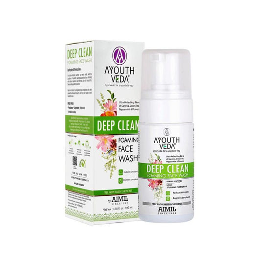 Ayouthveda Deep Clean Foaming Face Wash Refreshing Blend of Indian Madder, Garcinia & Pomegranate