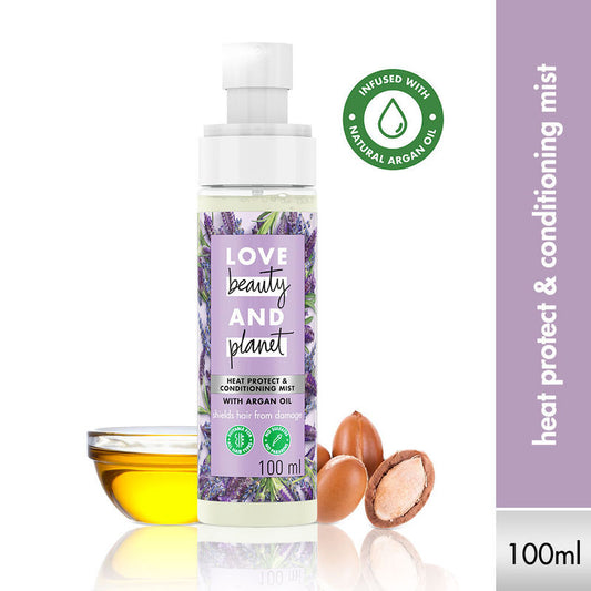 Love Beauty & Planet Argan Oil And Lavendar Heat Protection & Conditioning Hair Mist