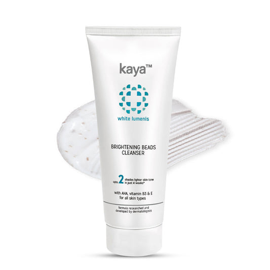 Kaya Brightening Beads Cleanser, with AHA, Vitamin B3 & E for all skin types
