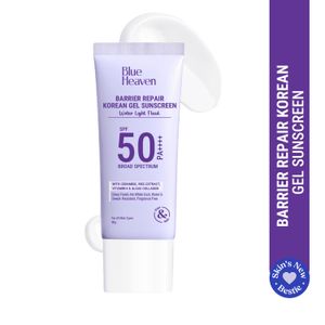 Blue Heaven Barrier Repair Korean Gel Sunscreen SPF50 PA ++++ | UVA & UVB Sun Protection & Blue Light Protection| Infused with Ceramide Mineral and Vitamin E | Sun cream for Men and Women | 50 Gm