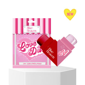 Blue Heaven Love Duo Dual-Sided, Clear & Tinted Lip Balm | Long Lasting Hydration | Enriched with Shea Butter & Aloe Vera | SPF Protection | Pookie (clear+ Strawberry) | 2.5gm*2