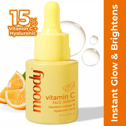 Moody 15% Vitamin C Face Serum for Bright Skin, Reduces Dark Spots & Pigmentation