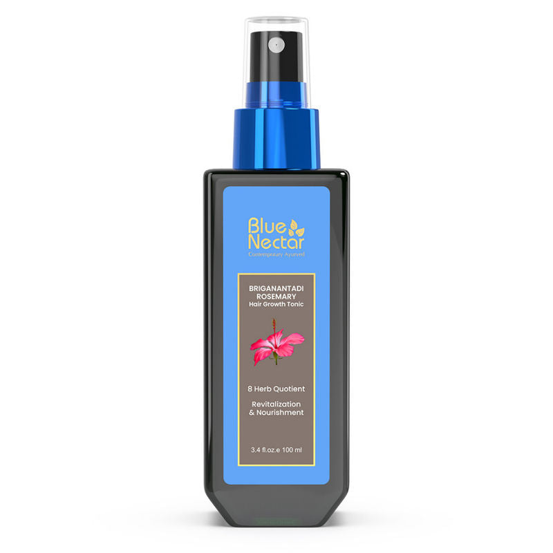 Blue Nectar Hair Growth Tonic with Rosemary Oil, Ayurvedic Hair Serum with Almond Oil
