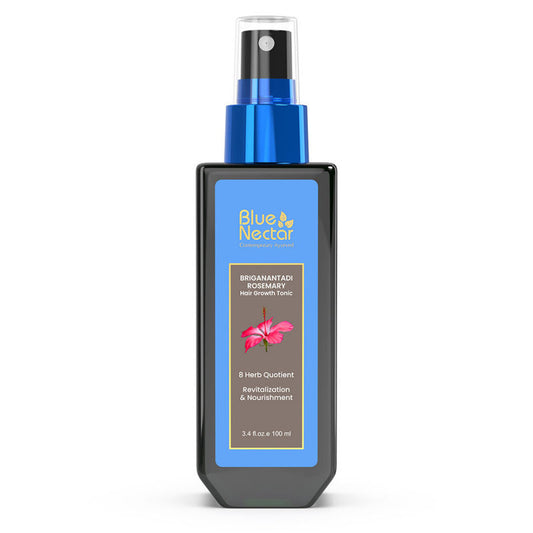 Blue Nectar Hair Growth Tonic with Rosemary Oil, Ayurvedic Hair Serum with Almond Oil