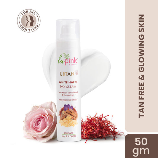 La Pink Ubtan Day Cream Spf 15 With Saffron For Glowing Skin & Tan Removal, Oil-Free Cream