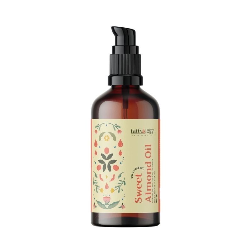 Tattvalogy Sweet Almond Oil - Nourishes Skin, Fades Dark Circles & Uneven Skin tone, Vitamin-E Rich