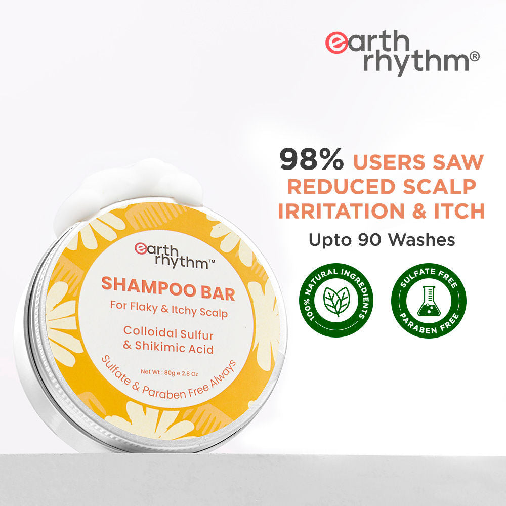 Earth Rhythm Shampoo Bar - Flaky & Itchy Scalp, Anti-Dandruff & Controls Itchiness, Tin