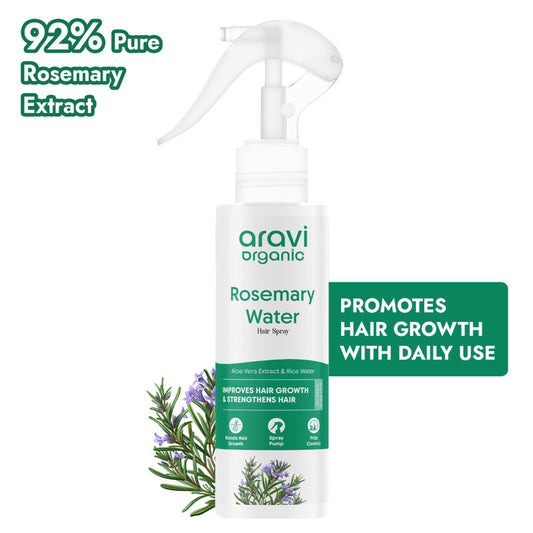 Aravi Organic Rosemary Water Spray For Promotes Hair Growth, Scalp Care & Natural Shine