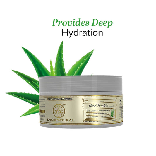 Khadi Natural Transparent Aloe Vera Gel for Acne, Sunburn and Skin Hydration