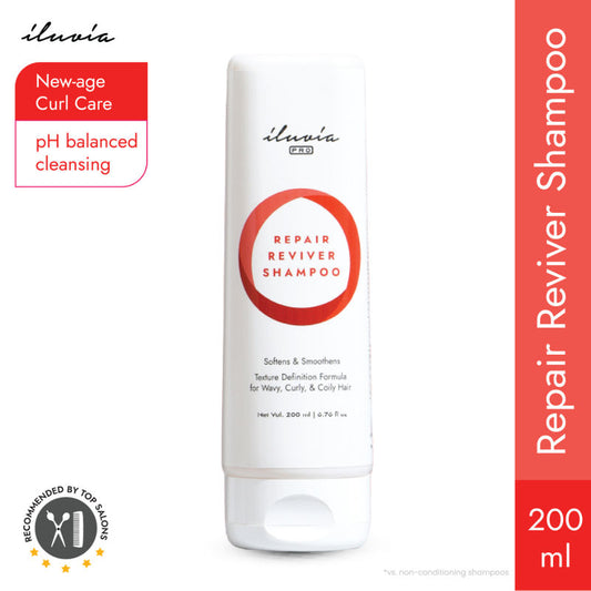 iluvia Repair Reviver Shampoo, Sulfate Free, For Textured & Treated Hair, Promotes Cross-Links