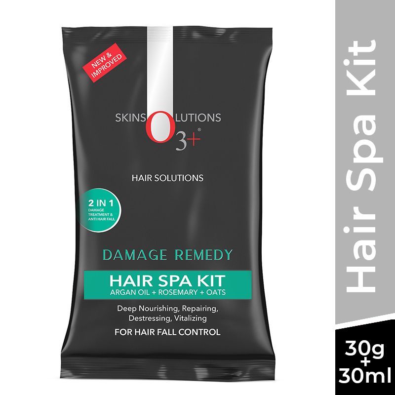 O3+ Skin Solutions Damage Remedy Hair Spa Kit With Argan Oil Mask For Hair Fall Control
