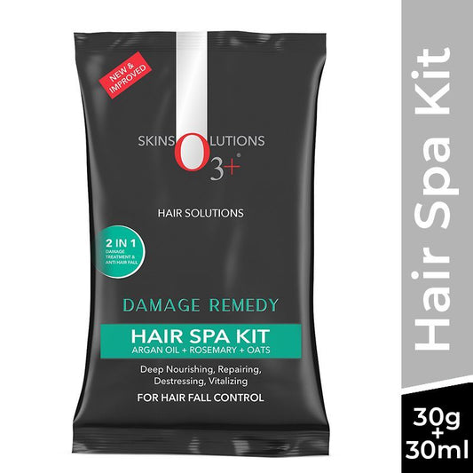 O3+ Skin Solutions Damage Remedy Hair Spa Kit With Argan Oil Mask For Hair Fall Control