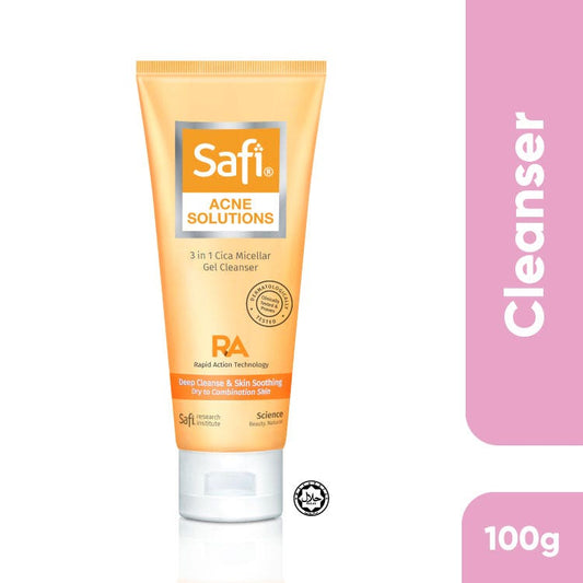 Safi Acne Solutions 3 In 1 Cica Micellar Gel Cleanser 100G