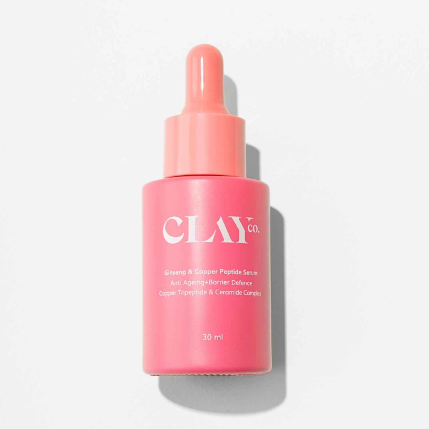 ClayCo Ginseng & 2% Copper Peptides Power Serum for Collagen boost, Anti-Ageing and Brightening 30 ml