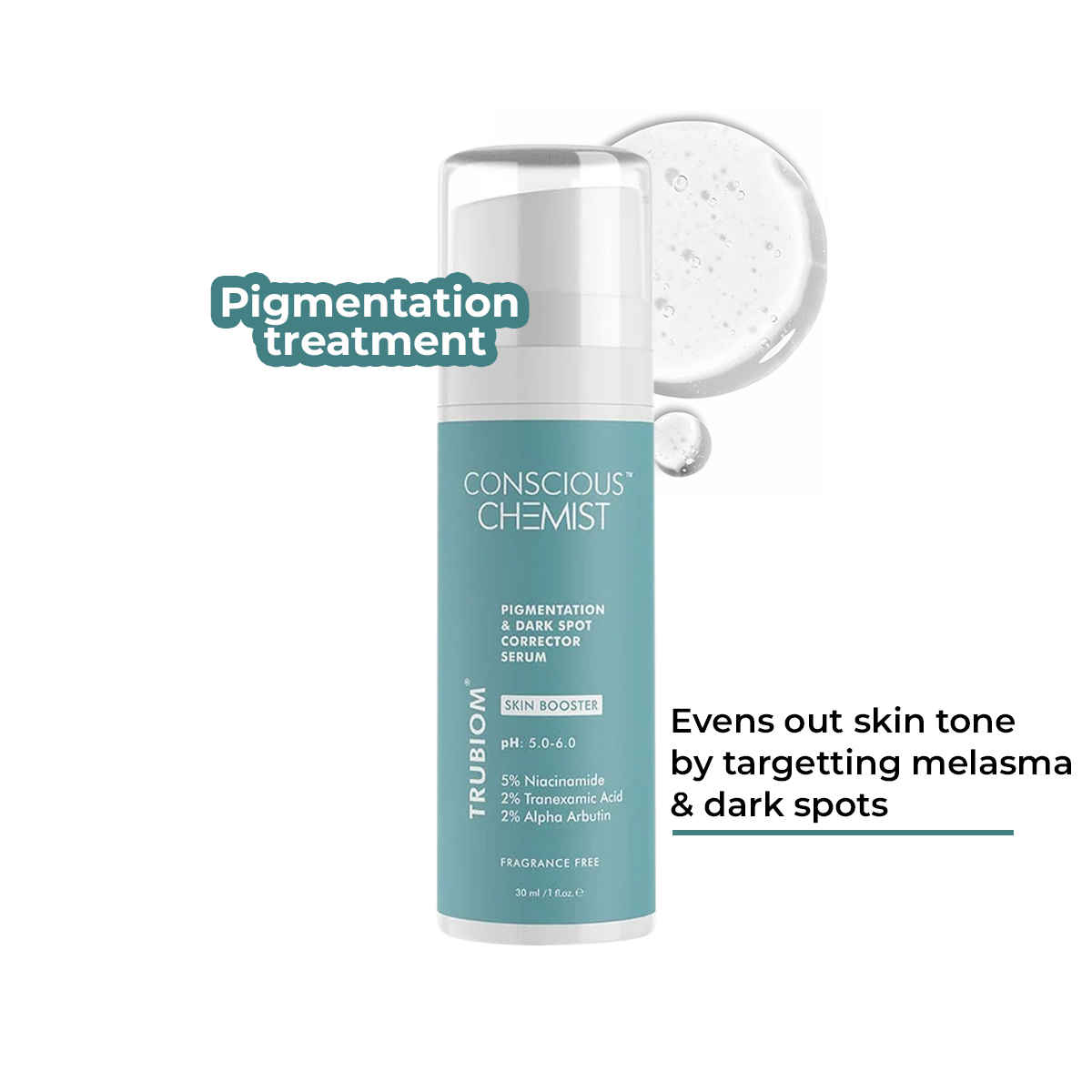 Conscious Chemist 5% Niacinamide Serum | 30 ml | Serum for Pigmentation and Dark spot, Alpha Arbutin & Tranexamic Acid Face Serum, For Acne Scars & Uneven Skin, Face Serum for Men & Women