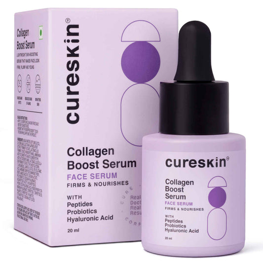 Cureskin Collagen Boost Serum |Face Serum Firms & Nourishes with Peptides Probiotics Hyaluronic Acid, (20 ml)