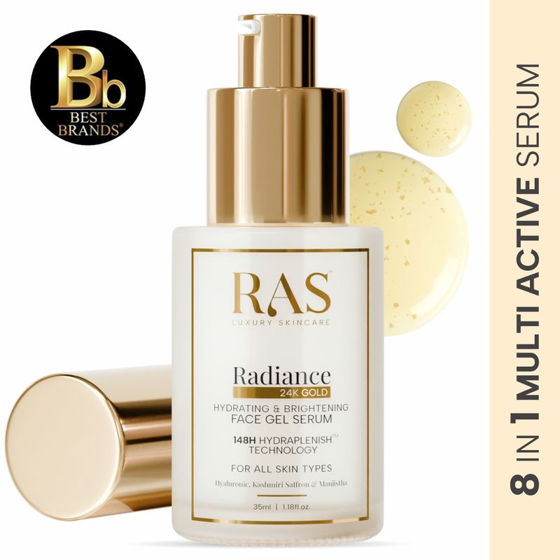 RAS Luxury Oils Radiance 24k Gold Hydrating & Brightening Face Gel Serum