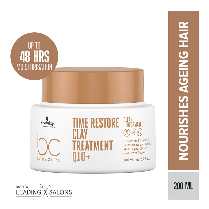 Schwarzkopf Professional Bonacure Time Restore Clay Treatment Mask With Q10+ - For Mature Hair