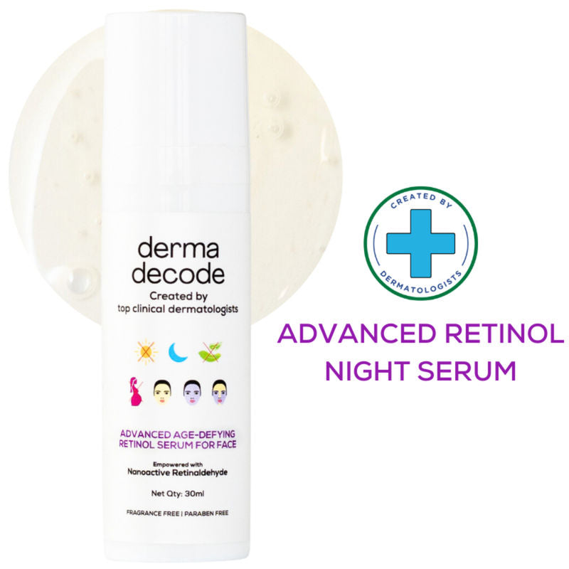 Derma Decode Advanced Retinol Face Serum With 1% Retinol And 0.5 % Retinal For Anti Aging Wrinkles
