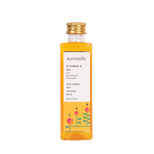 AURAVEDIC VITAMIN C OIL WITH VITAMIN C, VITAMIN E OIL, AVOCADO OIL AND GRAPESEED OIL(100ML)