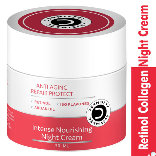 DERMISTRY Anti Aging Collagen Retinol Night Moisturizer Face Cream for Ageing Skin & Wrinkles Repair
