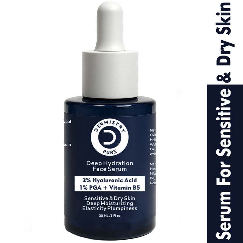 DERMISTRY 2% Hyaluronic Acid 1% PGA Moisturizer Face Serum for Sensitive Dry Oily & Combination Skin