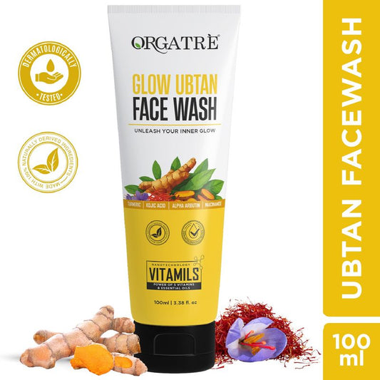 Orgatre Glow Ubtan Face Wash With Turmeric, Kojic Acid & Niacinamide For Radiant Skin