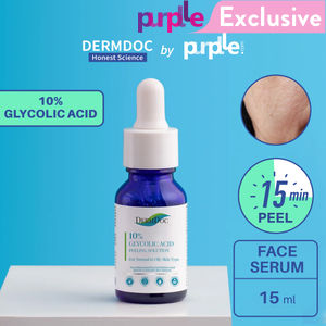 DermDoc by Purplle 10% Glycolic Acid Peeling Solution (15 ml) | aha bha peel | chemical peeling | pore cleansing | fragrance free serum