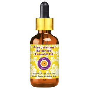 Deve Herbes Pure Jatamansi (Spikenard) Essential Oil (Nardostachys jatamansi) with Glass Dropper Natural Therapeutic Grade Steam Distilled 5ml