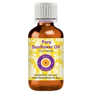 Deve Herbes Pure Sunflower Oil (HelianthusA annuus) Natural Therapeutic Grade Cold Pressed 100 ml