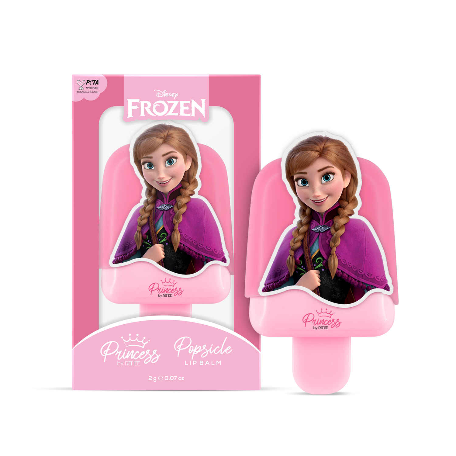 Disney Frozen Princess By RENEE Popsicle Anna Lip Balm, Heals, Nourishes & Protects With SPF 10, Lightly Tinted, Infused With Vitamin E, Shea butter & Coconut milk extract, Paraben-free, 2 gm
