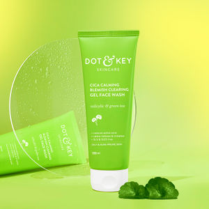 Dot & Key CICA Calming Blemish Clearing Face Wash with Salicylic Acid & Green Tea | Face Wash for Oily, Acne Prone Skin | Acne Clearing Sulphate Free Face Wash for Men & Women | 100 ml