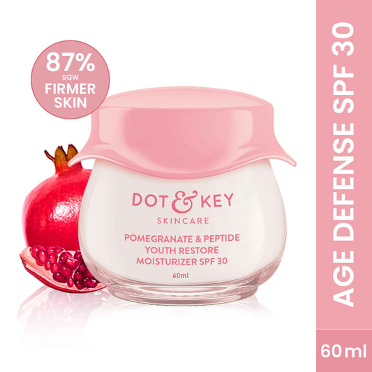 Dot & Key Pomegranate Miracle Vitamin E Revitalizing Moisturizer SPF 30 | Reduces Fine Lines & Wrinkles | Face Moisturizer for Normal to Dry Skin | 60 ml