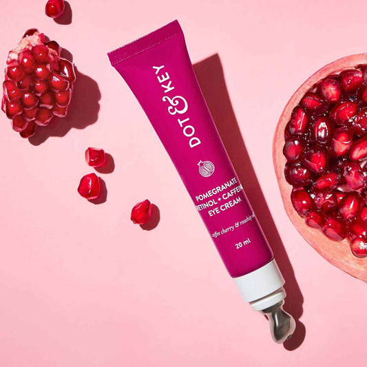 Dot & Key Pomegranate Retinol + Caffeine Eye Cream | Under Eye Cream for Boosts Collagen, Reduces Fine Lines & Wrinkles | Fades Dark Circles & Reduces Puffiness | Fragrance & Dye Free | Restores Essential Moisture | 20 ml