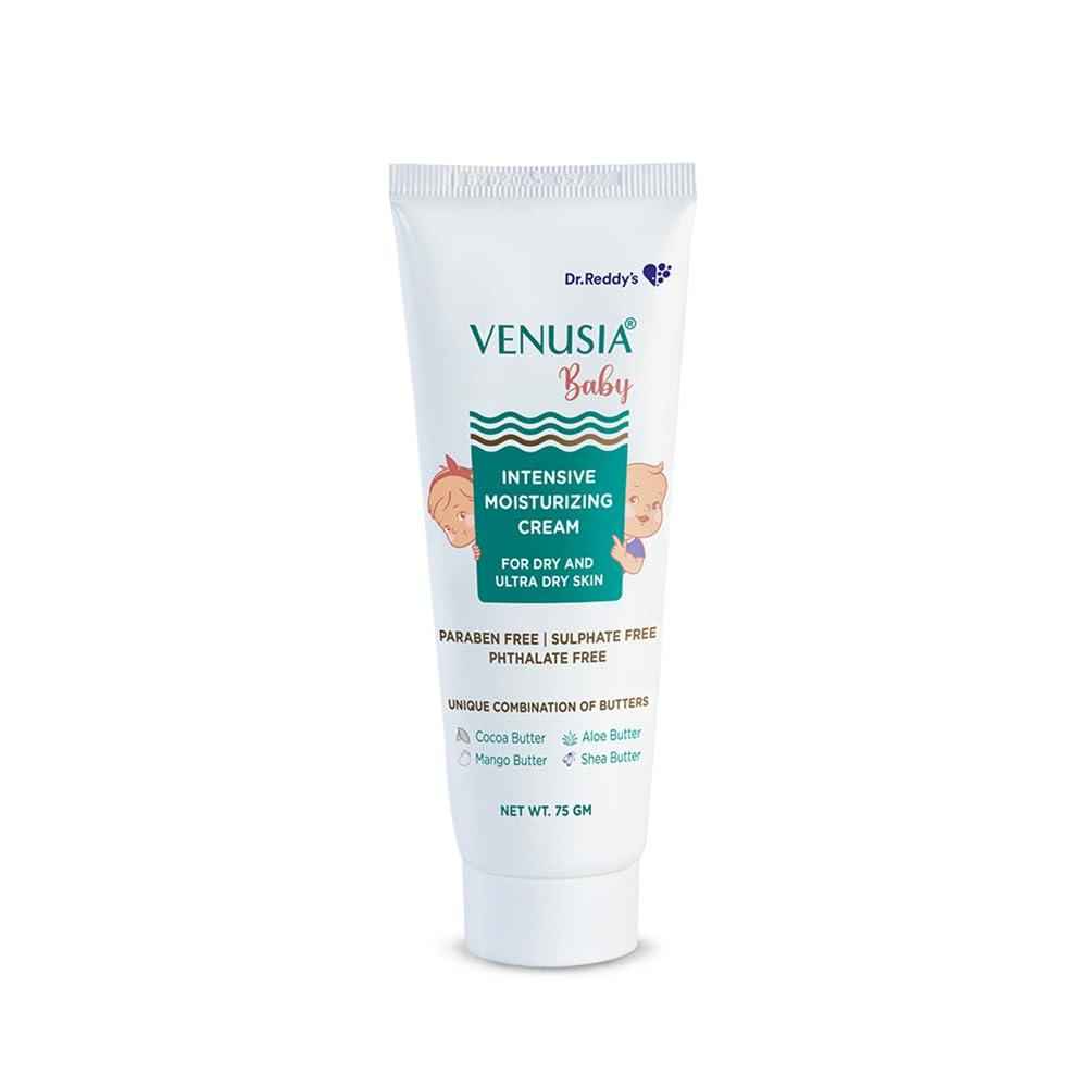 Dr Reddy's Venusia Baby Intensive Moisturizing Cream | For Dry and Ultra dry Skin | Paraben FreeSulphate FreePhalate Free | Contains Cocoa Aloe Mango & Shea Butters | 75 gm