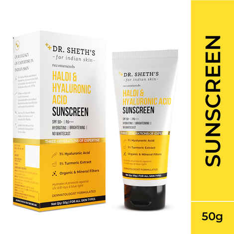 Dr. Sheth's Haldi & Hyaluronic Acid Sunscreen - 50 gm