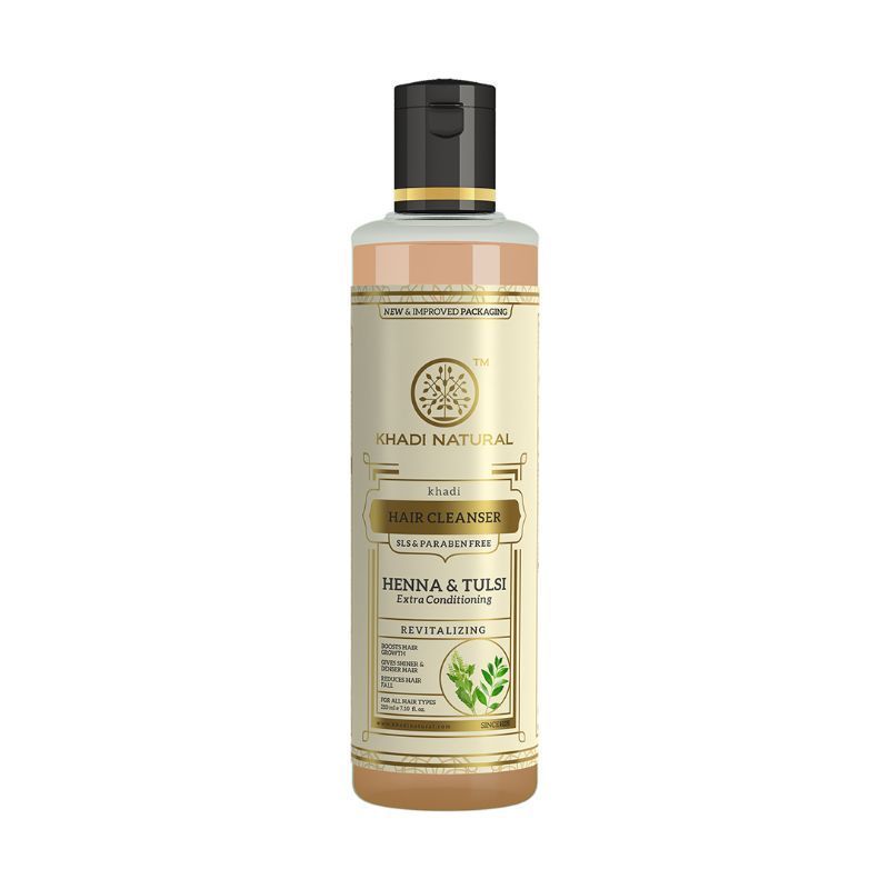 Khadi Natural Heena & Tulsi Extra Conditioning Hair Cleanser (Shampoo) Reduce Hair Fall
