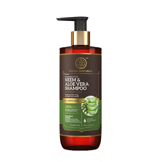 Khadi Natural Neem & Aloevera Shampoo SLS & Paraben Free - Powered Botanics