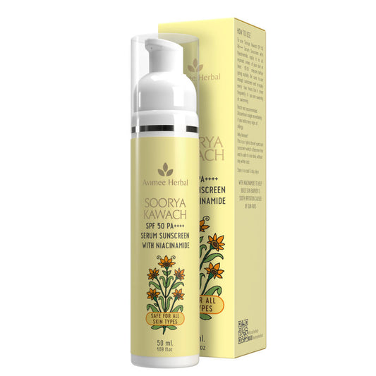 Avimee Herbal Soorya Kawach SPF 50 PA++++ Niacinamide Serum Sunscreen
