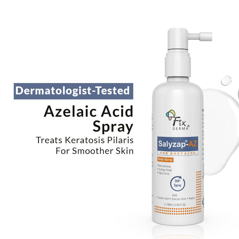 FIXDERMA 2% SALICYLIC ACID + 2% AZELAIC ACID SALYZAP AZ ACNE BODY SPRAY FOR BACK & UPPER ARMS(100ML)