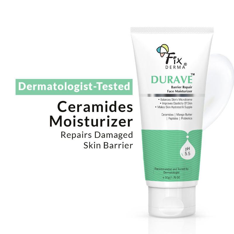 Fixderma Durave Ceramide Moisturizer For Face With Peptide & Mango Butter,Barrier Repair Moisturizer