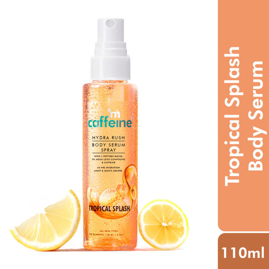 mCaffeine Hydra Rush Body Serum Spray - Tropical Splash | On-the-Go Hydration | Quick Absorbing