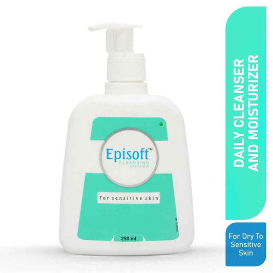 Glenmark Episoft Cleansing Lotion and Face Wash : Gentle Cleanser for Sensitive & Dry Skin, Removes Excess Oil, Moisturises for Soft And Glowing skin, Makeup Cleanser, Free Of SLS & Paraben, 250 ml